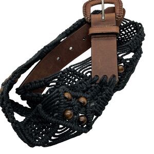Woven Macrame Belt Beaded Boho Festival Versatile Fit Unbranded Large Y2K 90s
